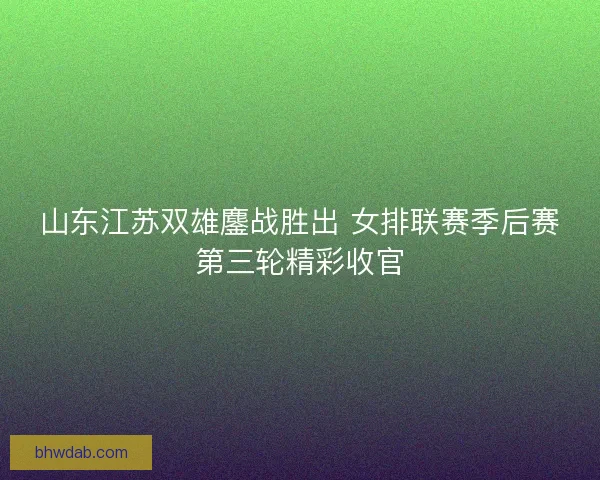 山东江苏双雄鏖战胜出 女排联赛季后赛第三轮精彩收官