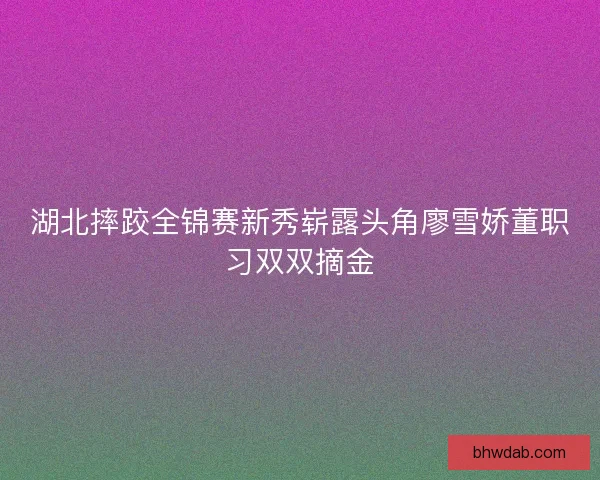湖北摔跤全锦赛新秀崭露头角廖雪娇董职习双双摘金