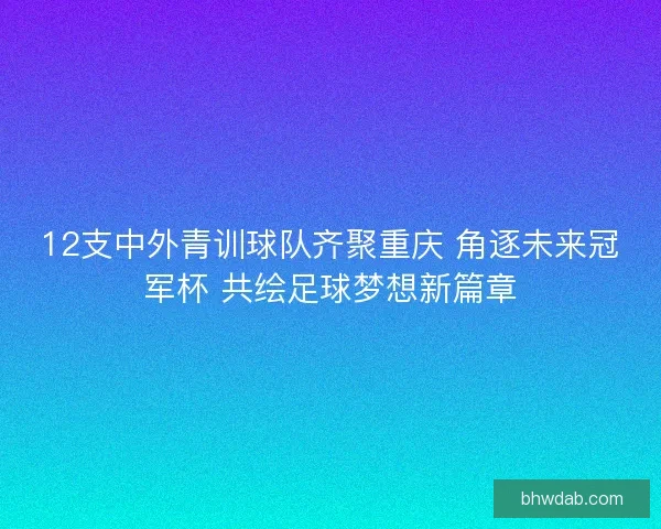12支中外青训球队齐聚重庆 角逐未来冠军杯 共绘足球梦想新篇章